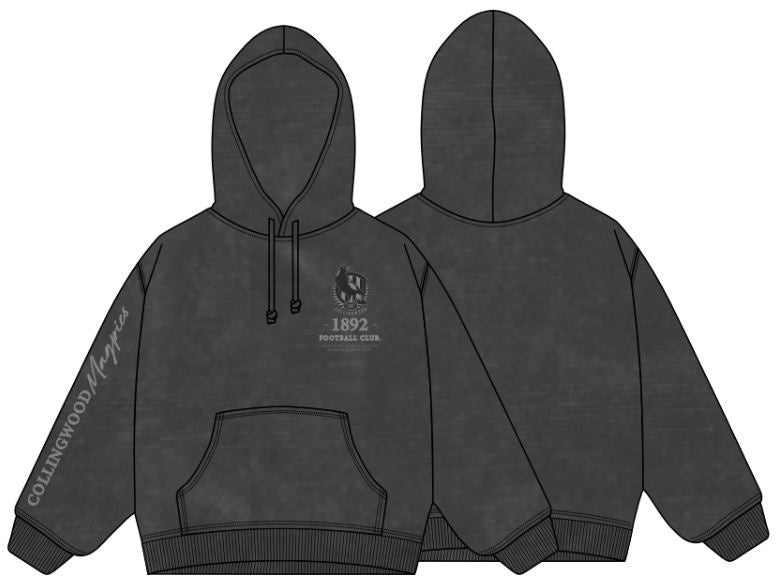 Collingwood Magpies Acid Wash Hoodie
