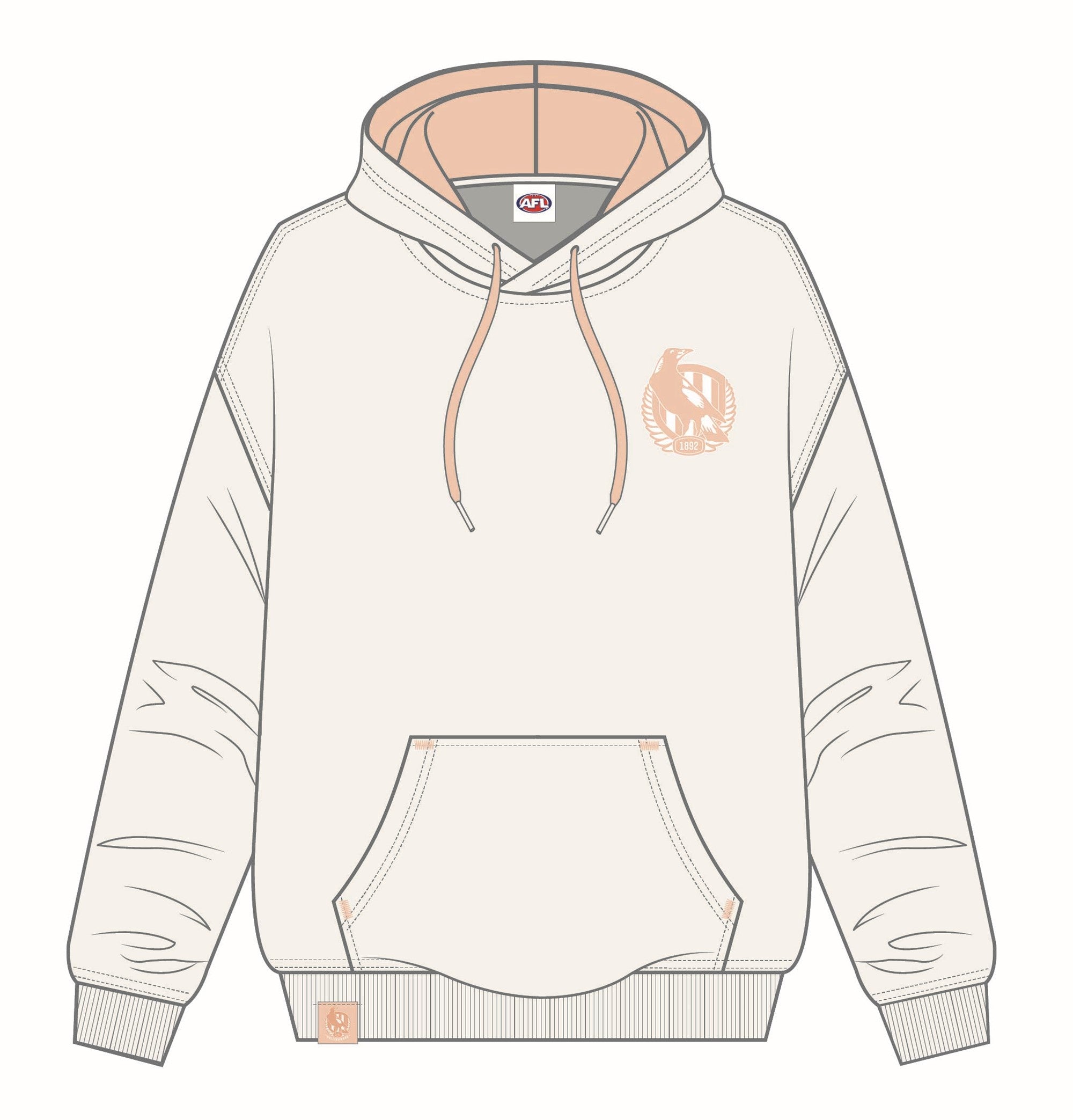 Collingwood Magpies Womens Puff Hood