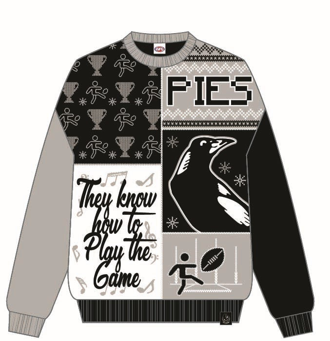 Collingwood Magpies Winter Wonderland Crew Jumper