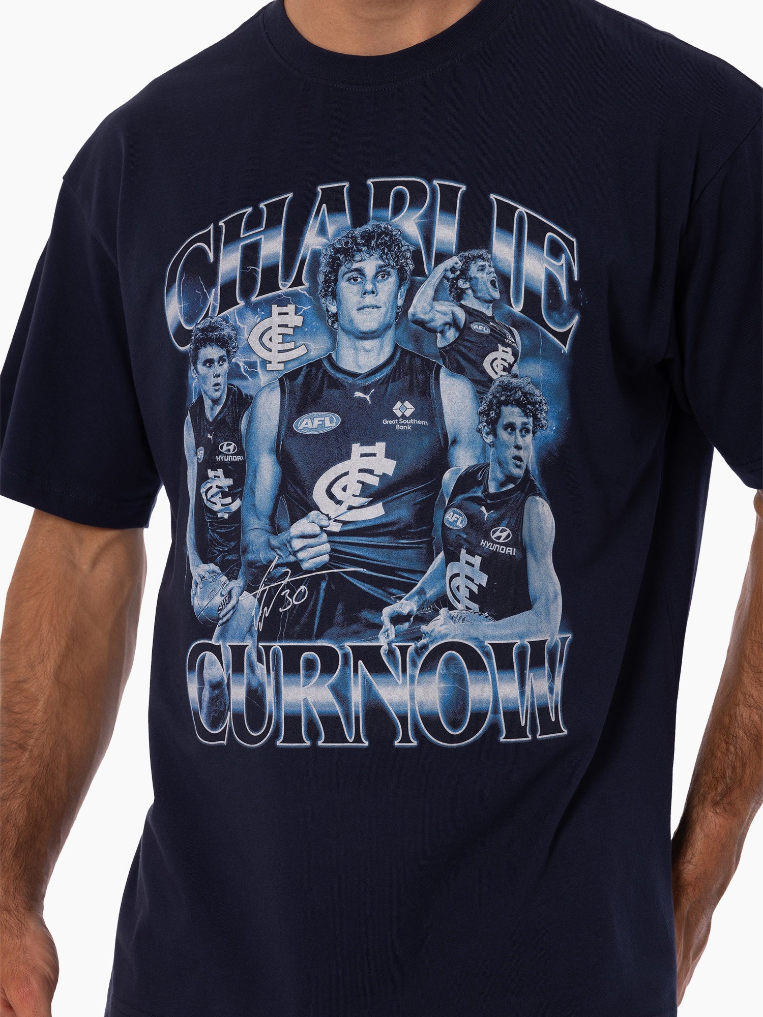 Carlton Blues Player Tee - Charlie Curnow