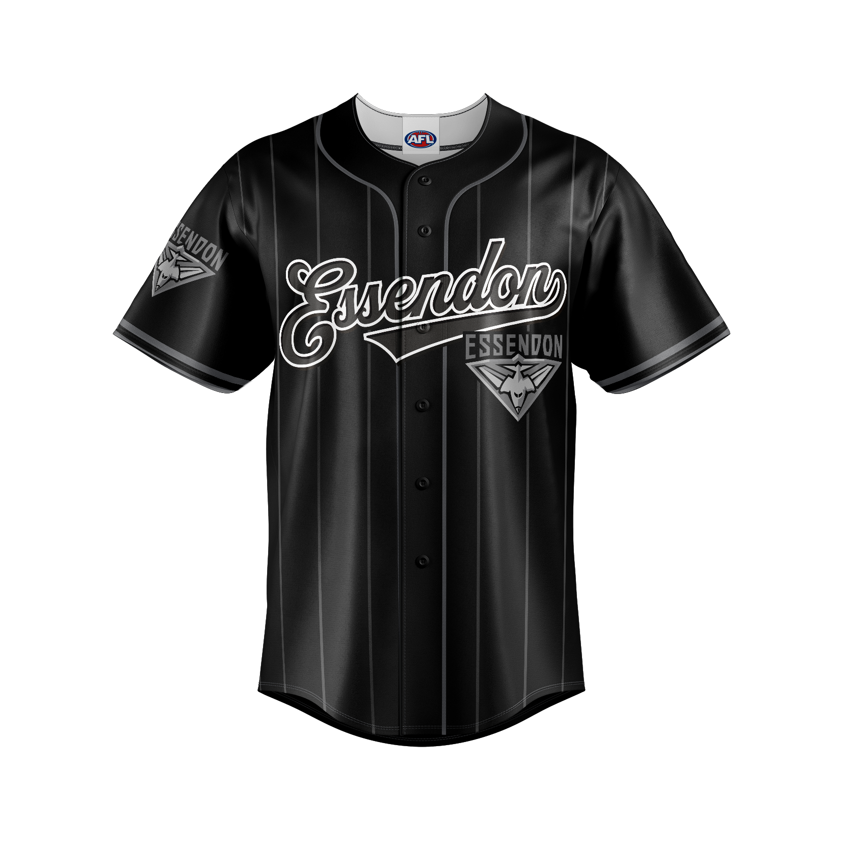 Essendon Bombers Youth Blackout Baseball Shirt