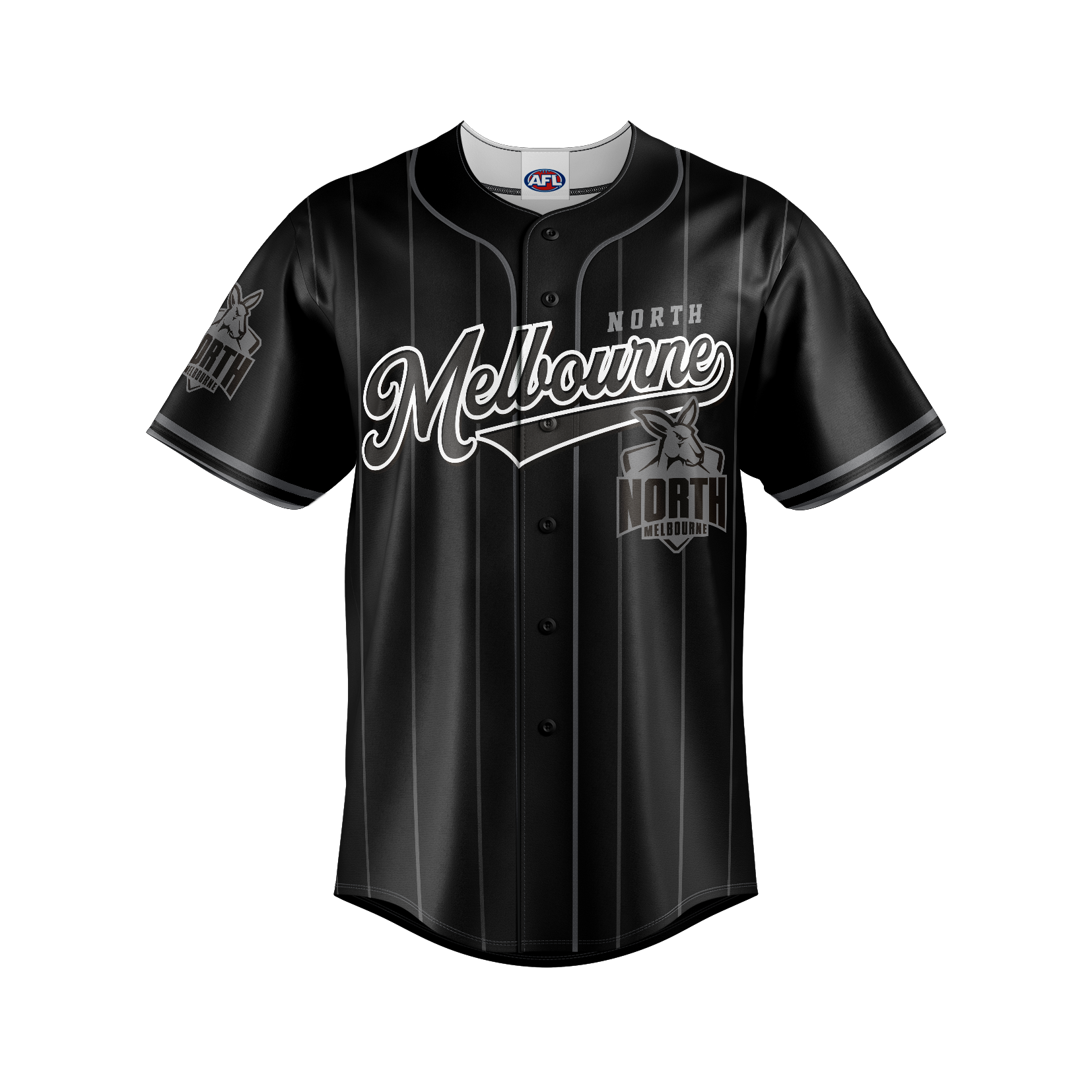 North Melbourne Kangaroos Blackout Baseball Shirt
