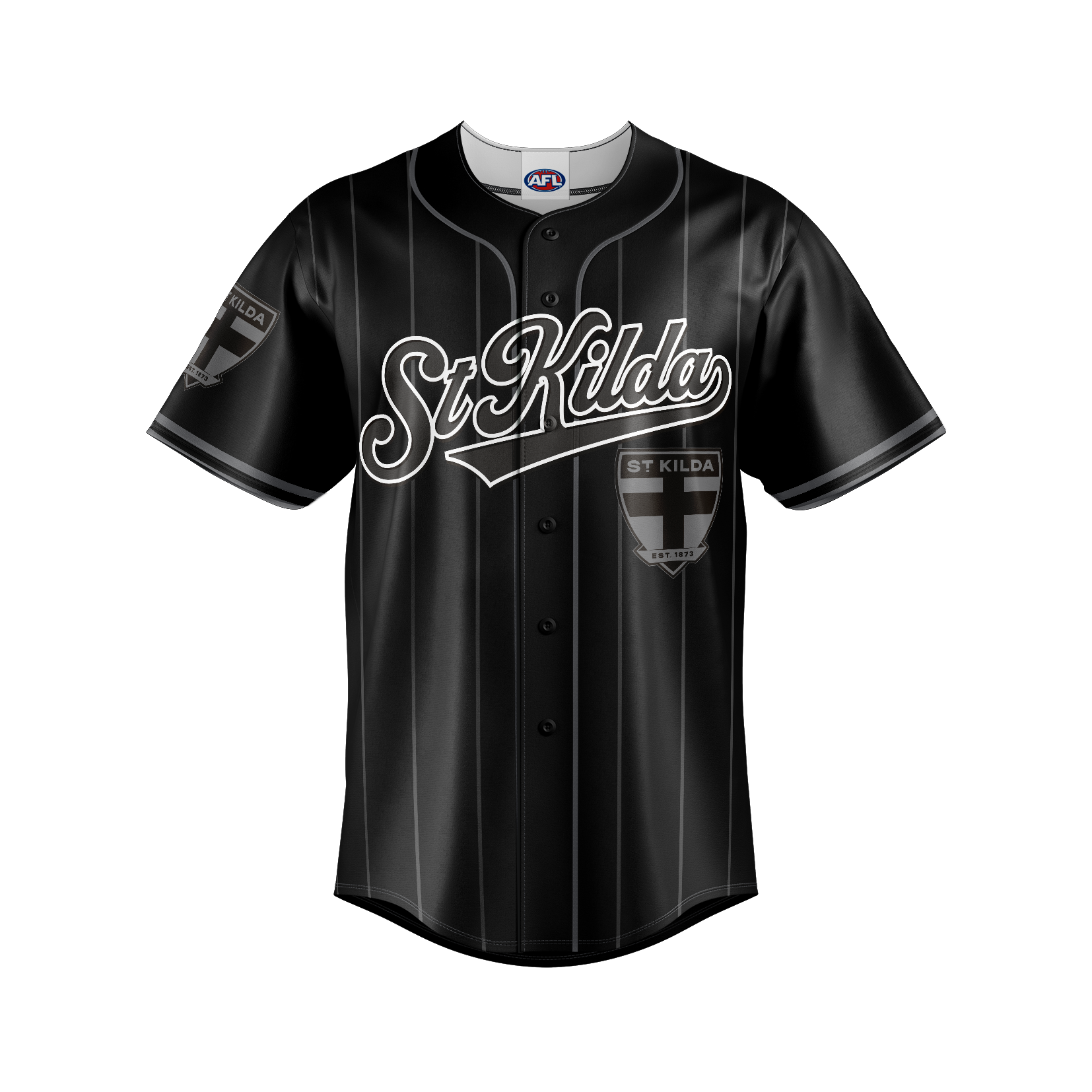St Kilda Saints Blackout Baseball Shirt