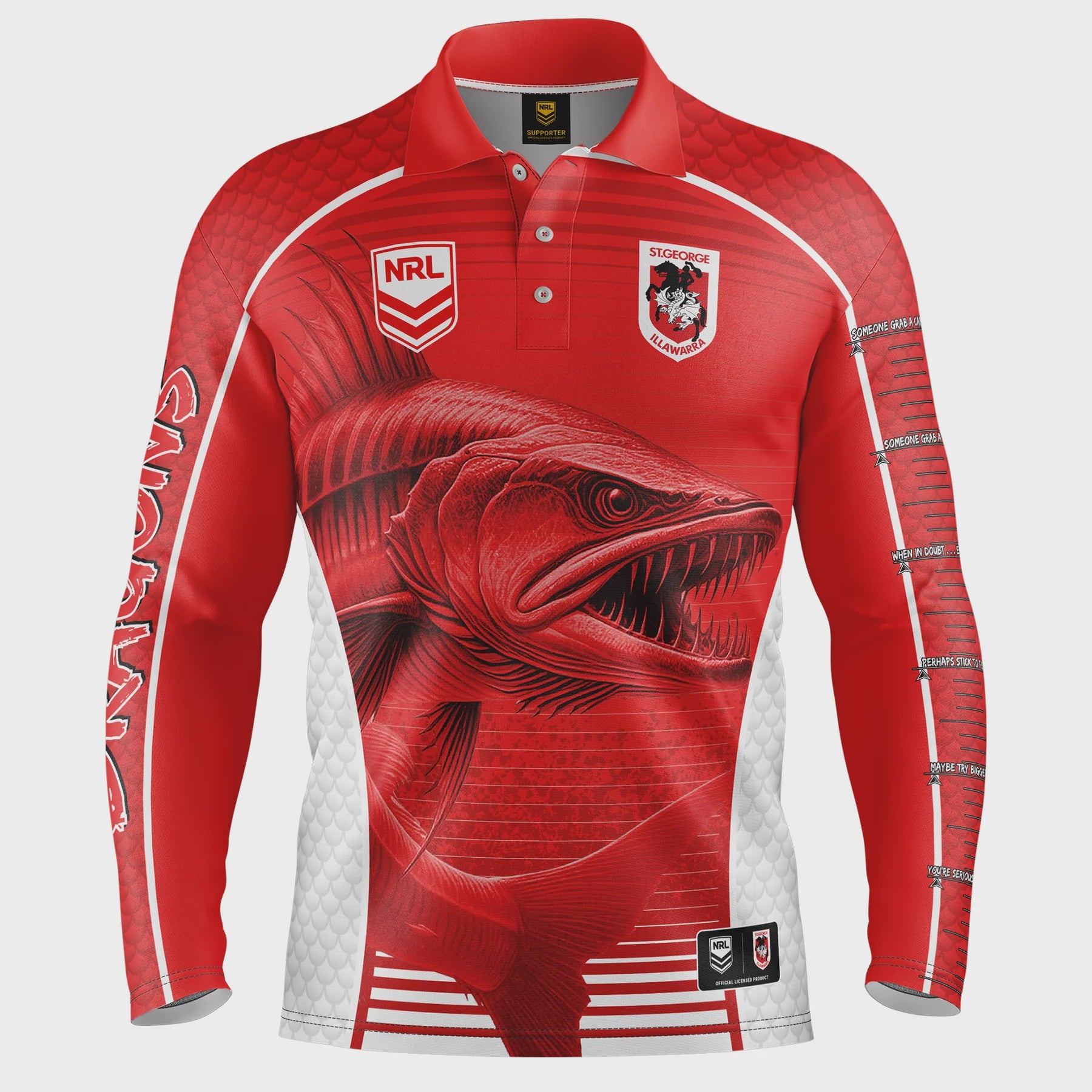 St George Illawarra Dragons Barracuda Fishing Shirt
