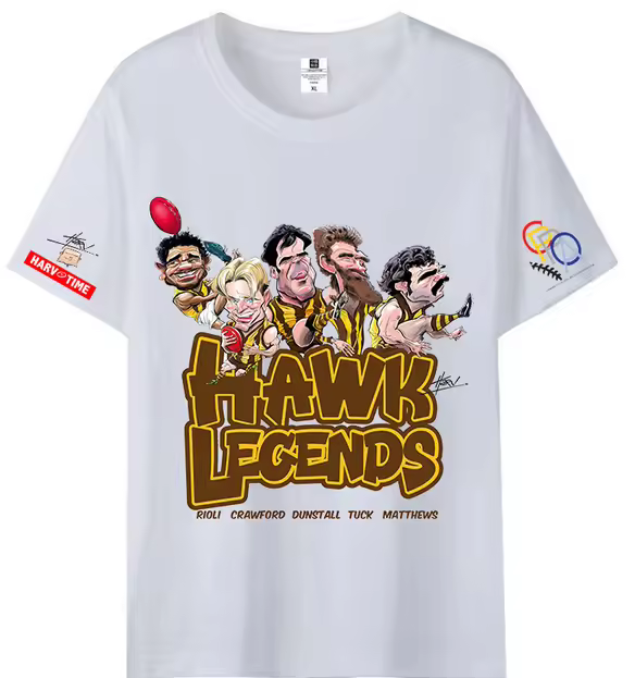 Hawthorn Hawks Legends Caricature T-Shirt