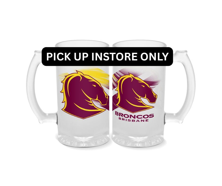 Brisbane Broncos Frosted Stein