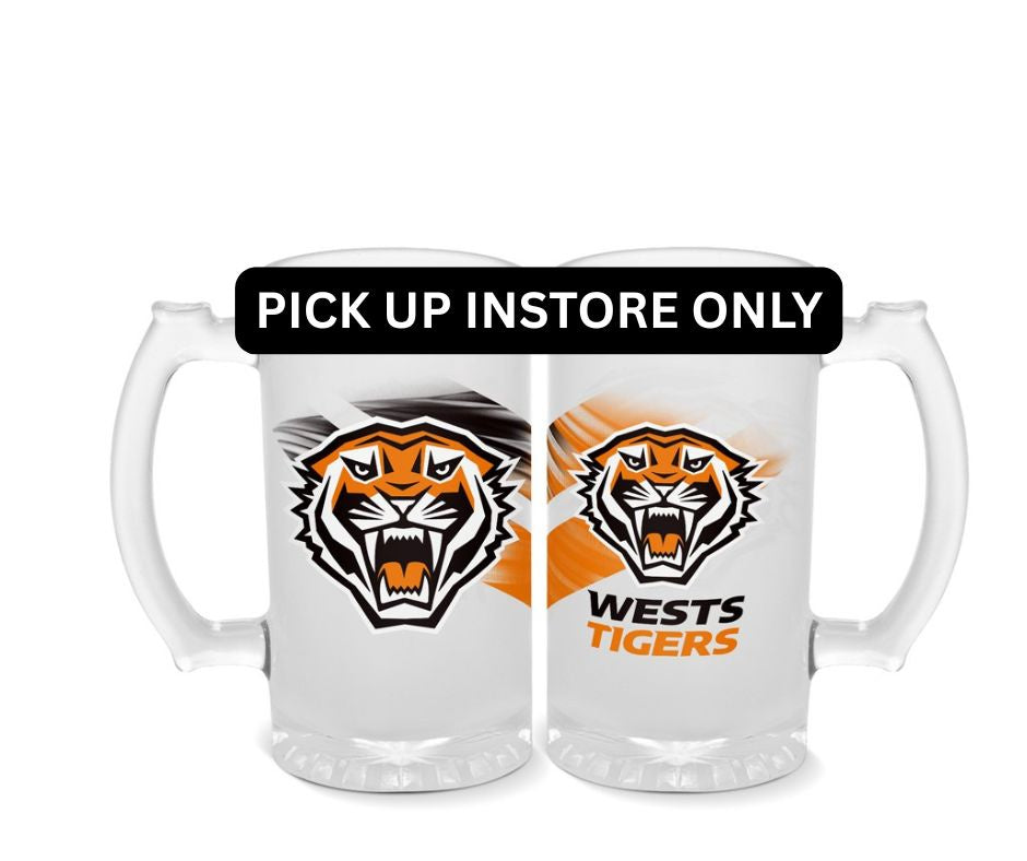 West Tigers Frosted Stein