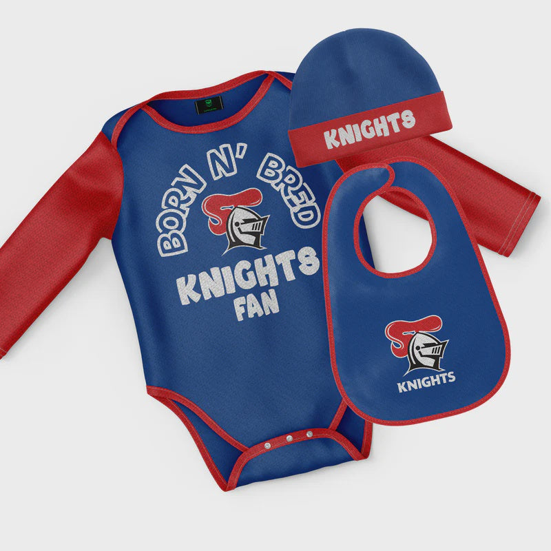 Newcastle Knights "Born & Bred" 3pc Baby Set