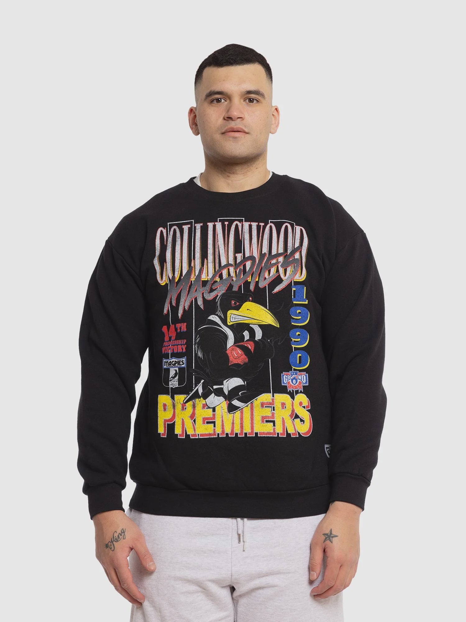 Collingwood Magpies Mitchell & Ness Vintage Champions Crew