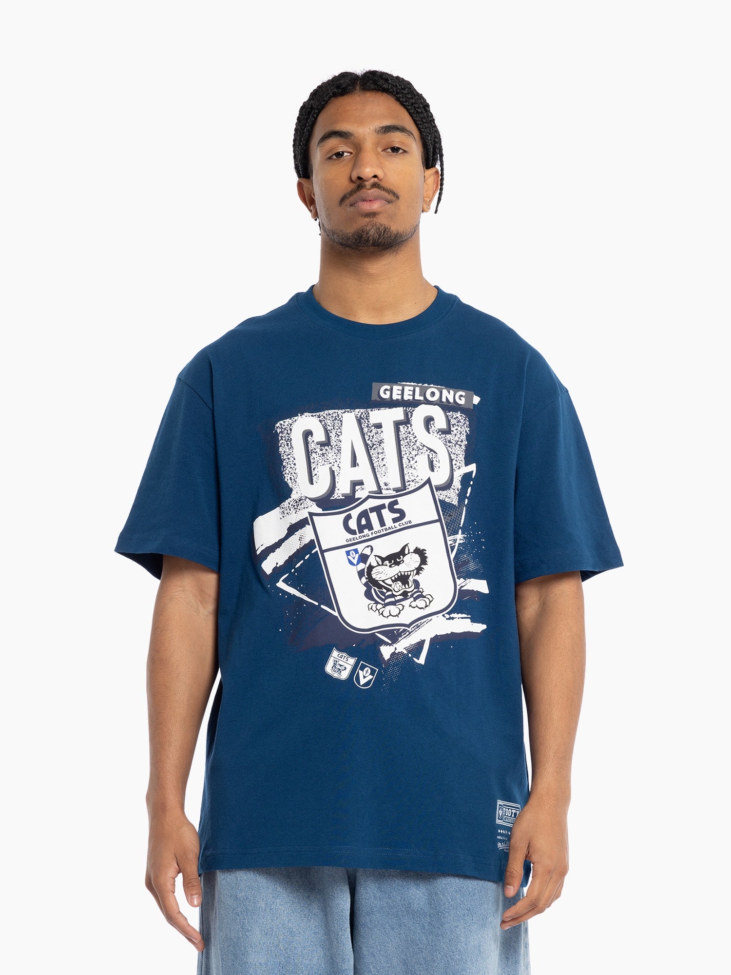 Geelong Cats Mitchell & Ness Abstract Logo Tee