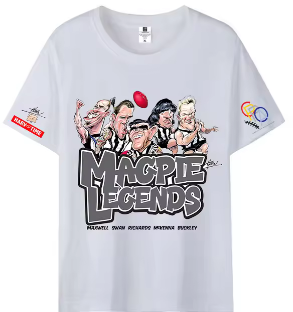 Collingwood Magpies Legends Caricature T-Shirt
