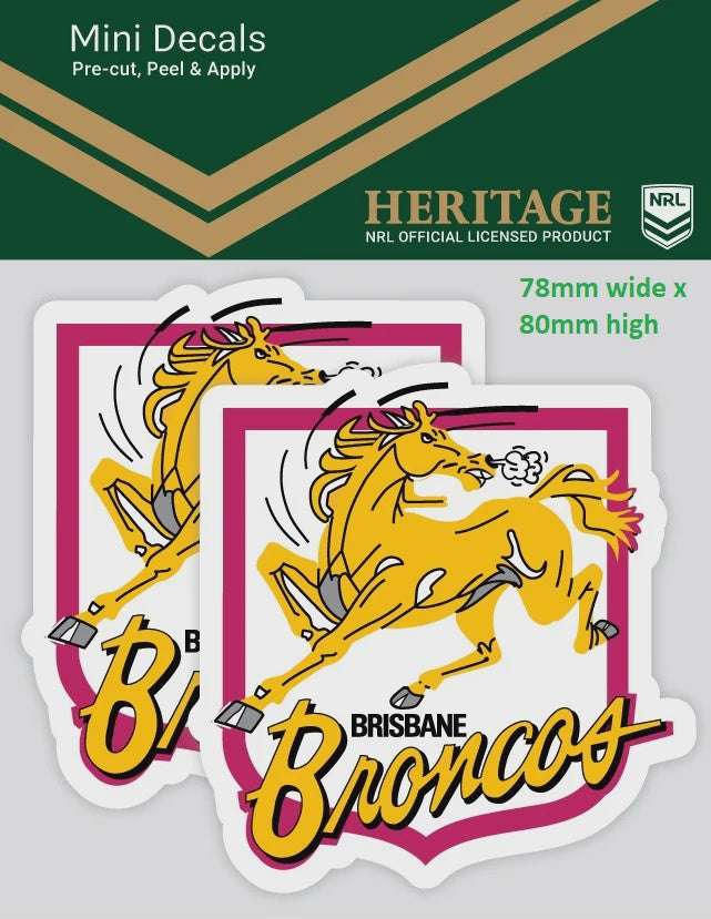 Brisbane Broncos Heritage 2 Mini Decals