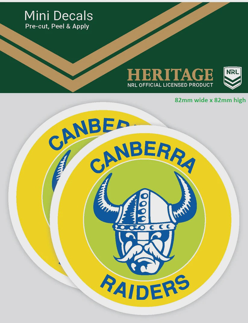 Canberra Raiders Heritage 2 Mini Decals