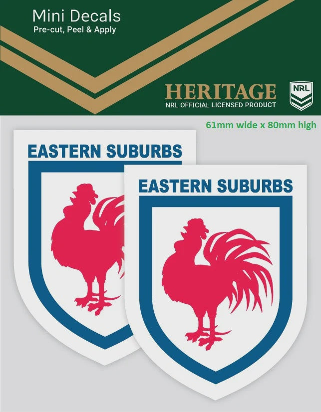 Sydney Roosters Eastern Suburbs Heriatge 2 Mini Decals