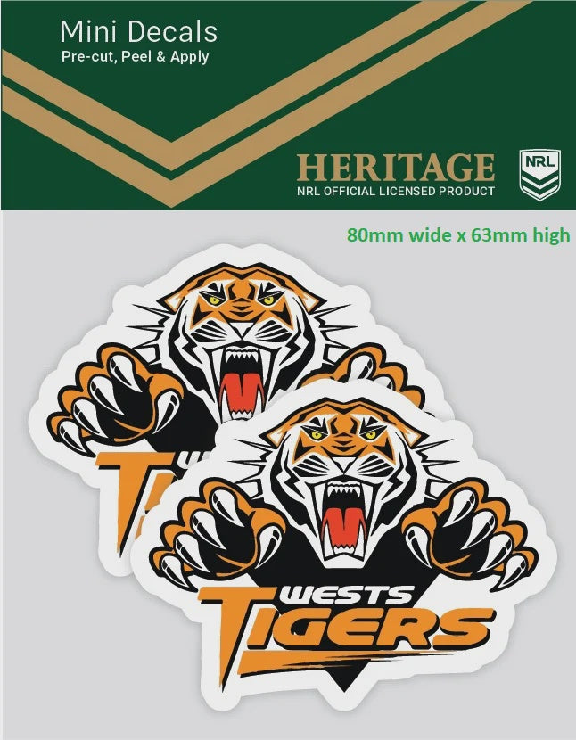 West Tigers Heritage 2 Mini Decals