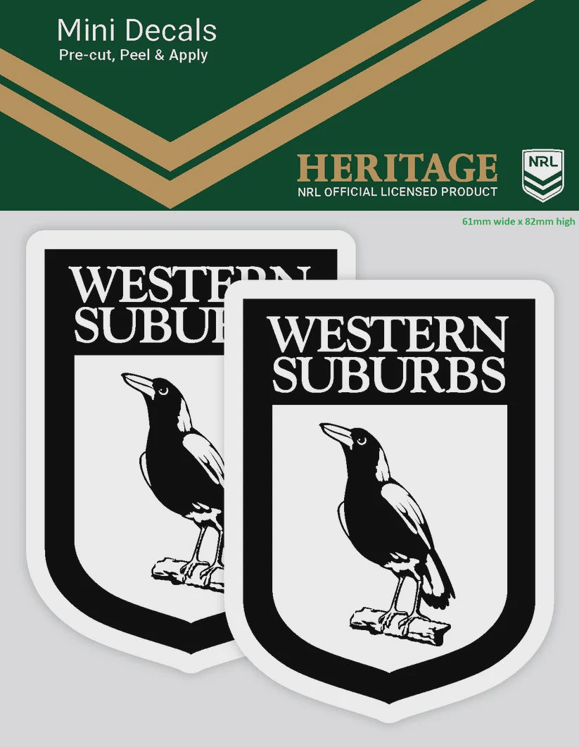 Western Suburbs Heritage 2 Mini Decals