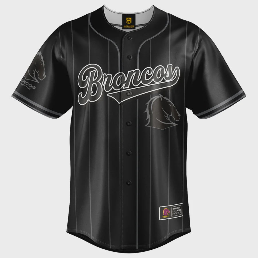 Brisbane Broncos Blackout Baseball Shirt
