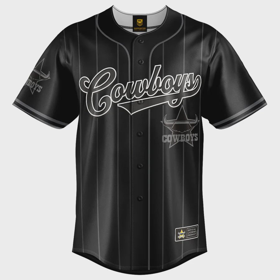 North Queensland Cowboys Blackout Baseball Shirt