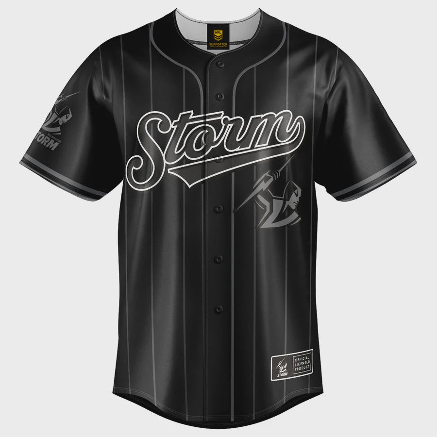 Melbourne Storm Blackout Baseball Shirt