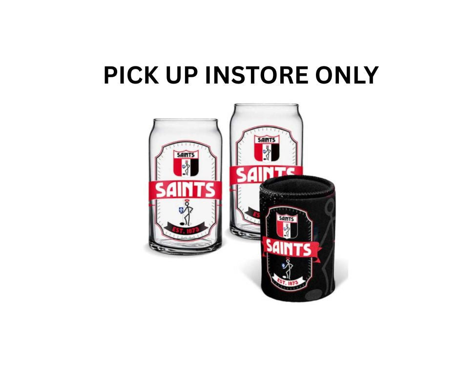 St Kilda Saints Can Shaped Glasses And Can Cooler