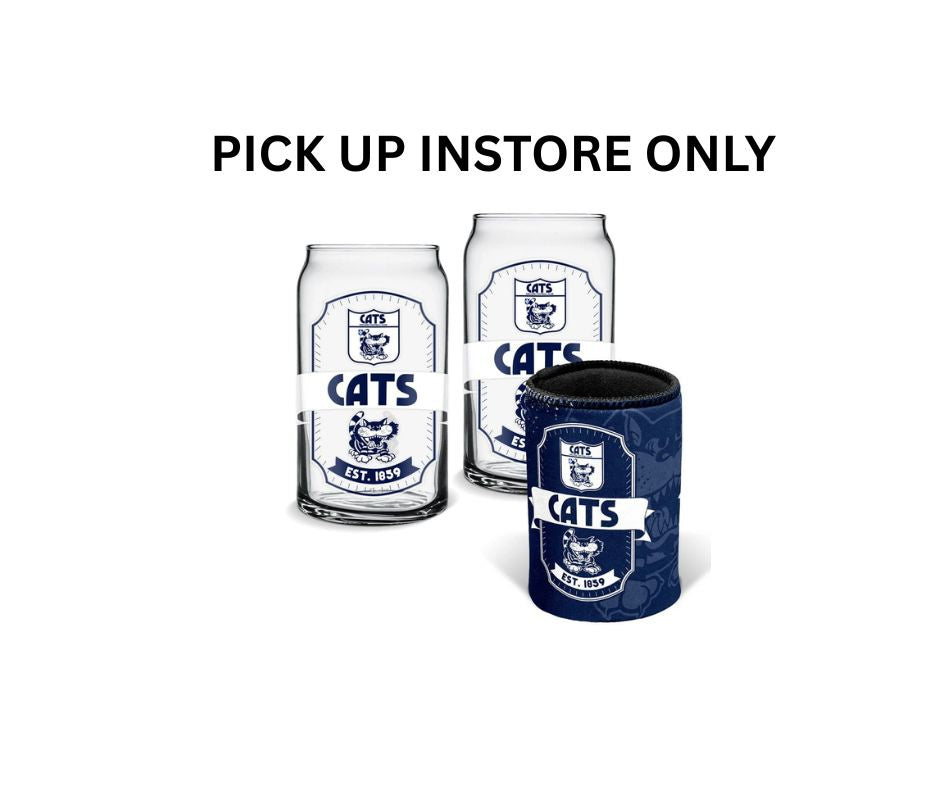 Geelong Cats Can Shaped Glasses And Can Cooler
