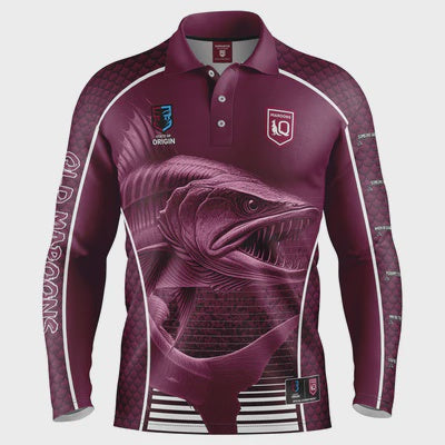 Queensland Maroons Barracuda Fishing Shirt