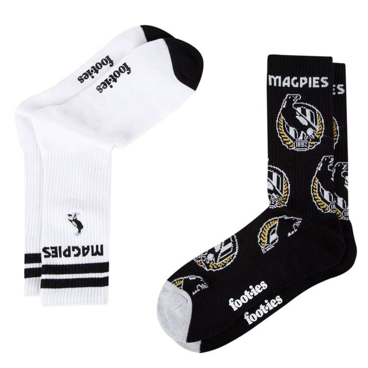 Collingwood Magpies  Sneaker Socks - 2 Pack