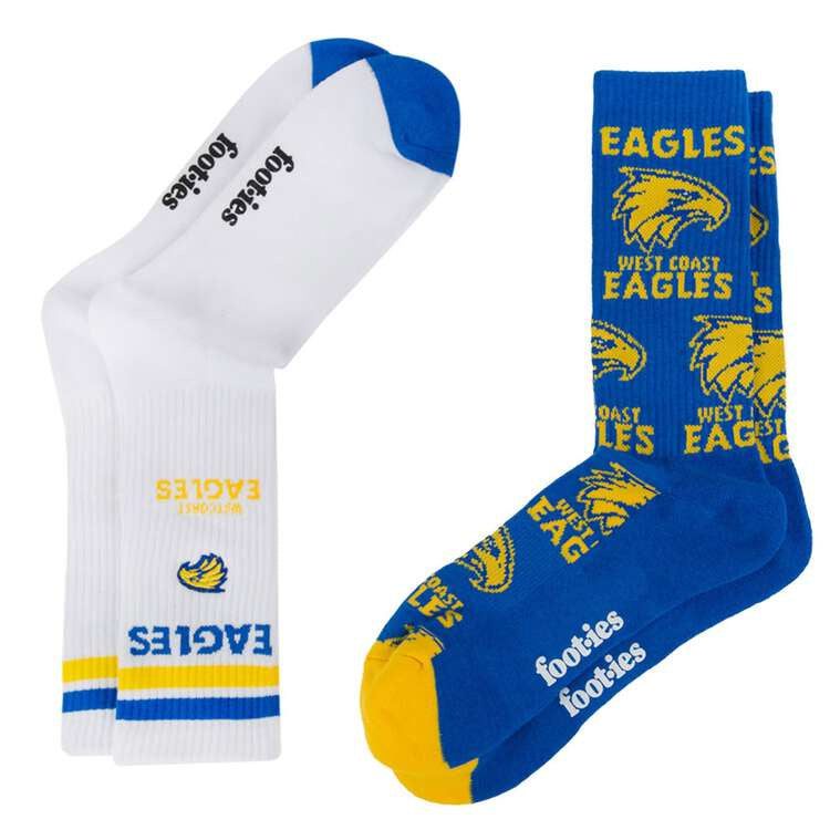 West Coast Eagles  Sneaker Socks - 2 Pack