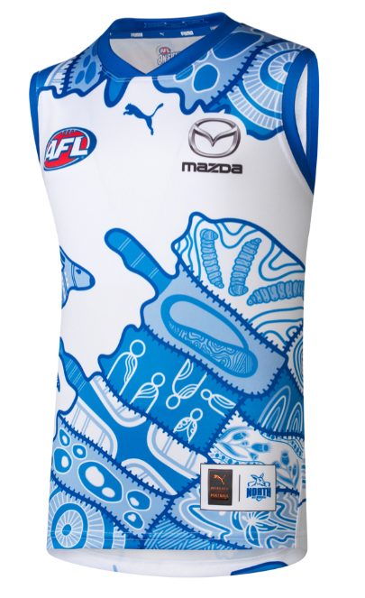 North Melbourne Kangaroos 2025 Youth Indigenous Guernsey
