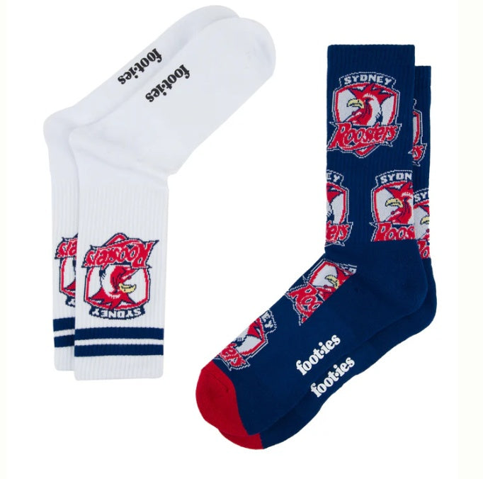 Sydney Roosters  Sneaker Socks - 2 Pack