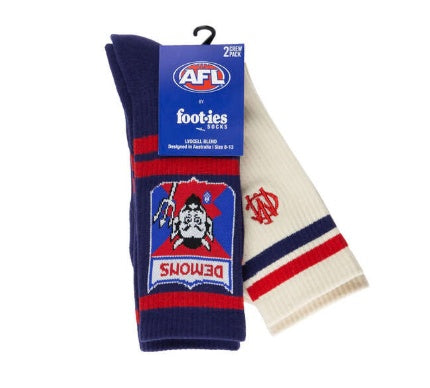 Melbourne Demons Sneaker Socks - Pack Of 2