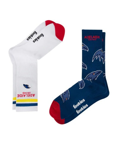 Adelaide Crows  Sneaker Socks - 2 Pack
