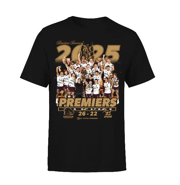 Brisbane Broncos 2025 Premiers Team Photo Youth Tee