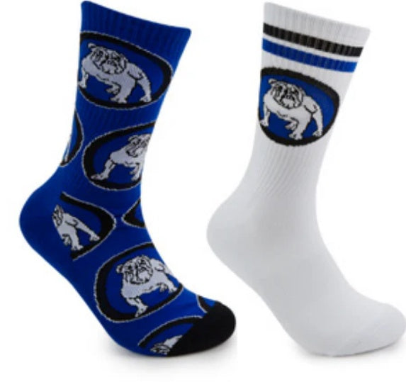 Canterbury Bulldogs Retro Sneakers Socks - 2 Pack