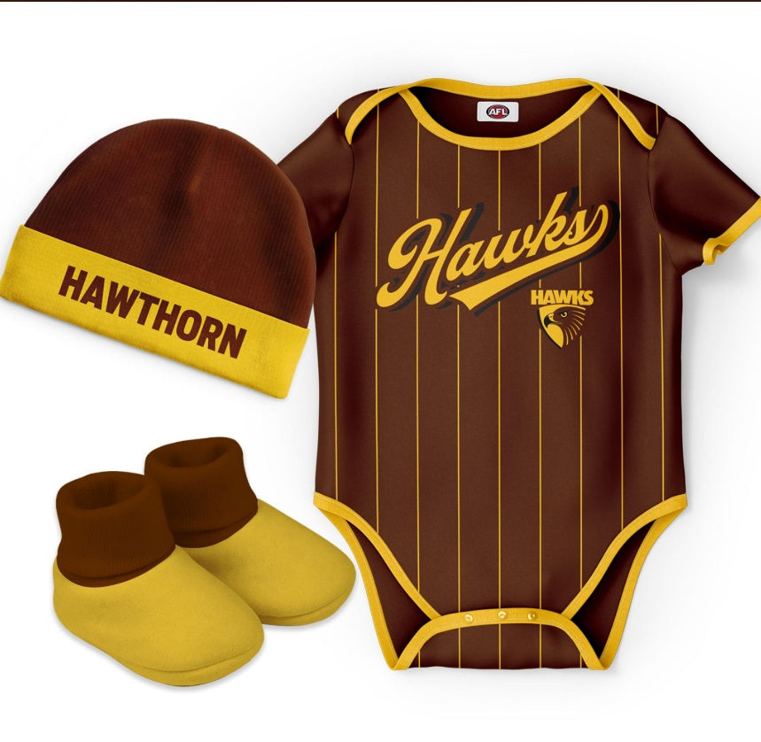 Hawthorn Hawks "Lullaby" 3pc Baby Set