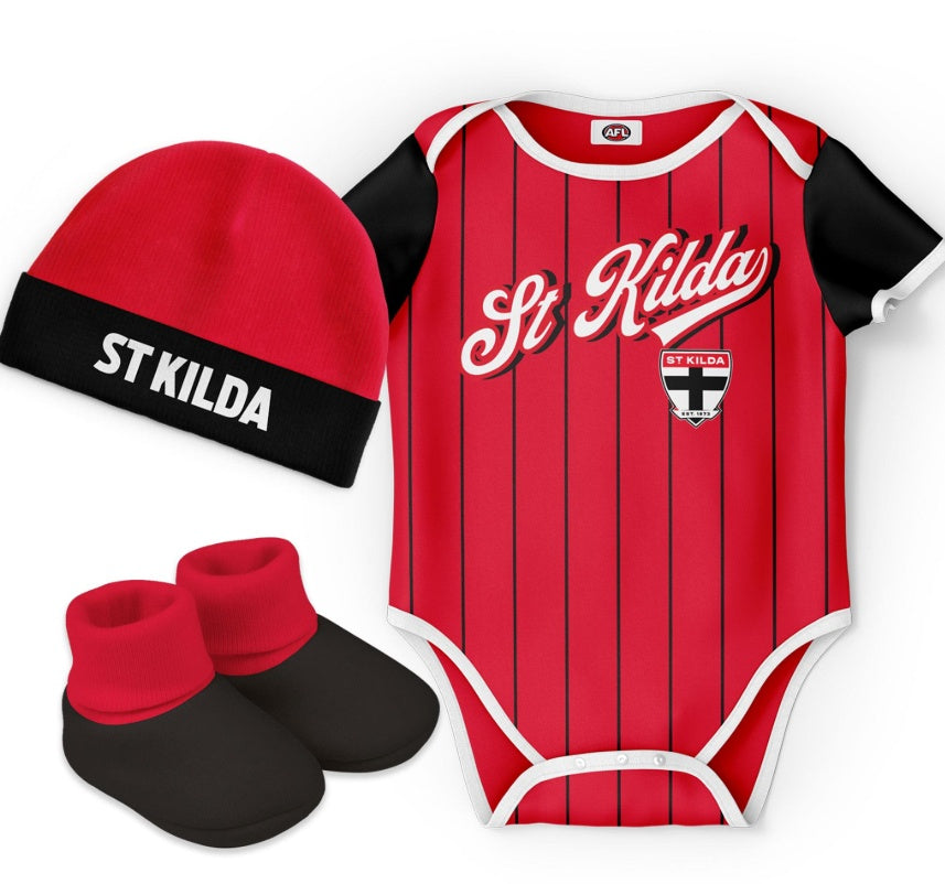 St Kilda Saints "Lullaby" 3pc Baby Set
