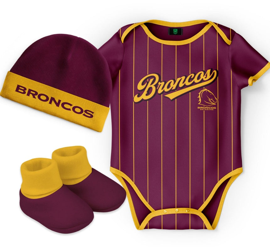 Brisbane Broncos "Lullaby" 3pc Baby Set