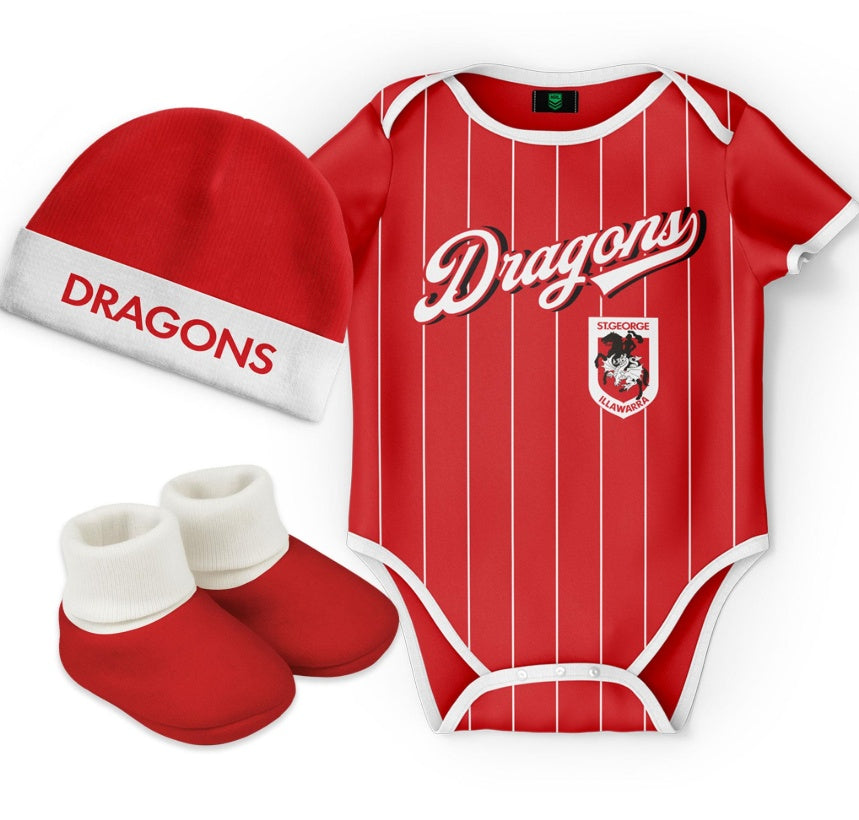 St George Illawarra Dragons "Lullaby" 3pc Baby Set