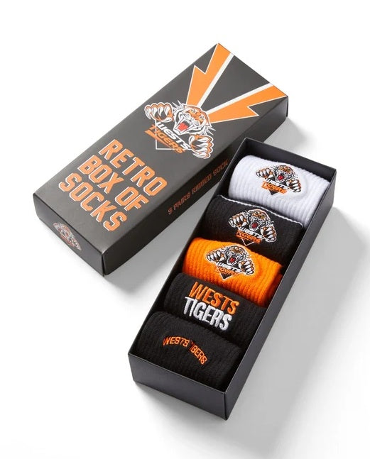 West Tigers Retro Box Of Socks