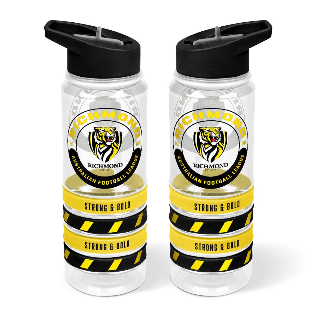 Richmond Tigers Clear Tritan Drink Bottle With Bands