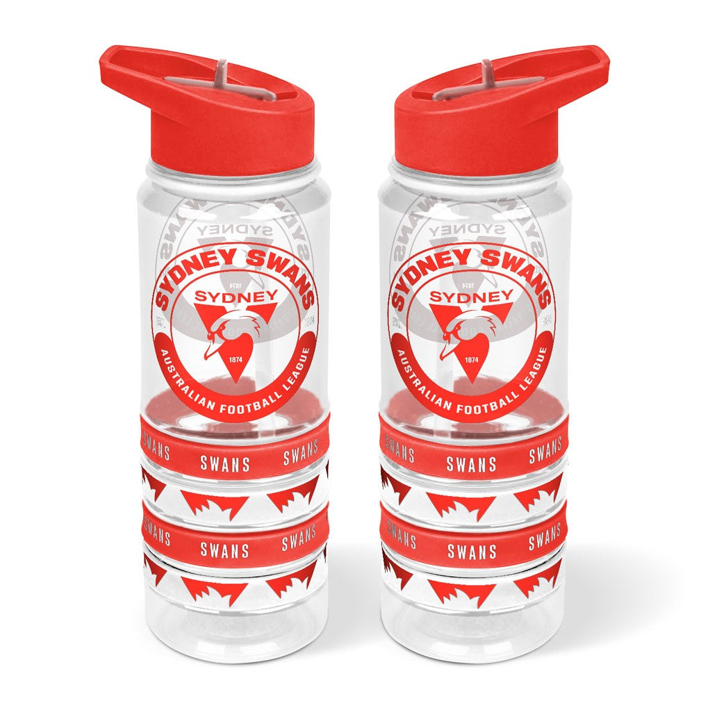 Sydney Swans Clear Tritan Drink Bottle With Bands