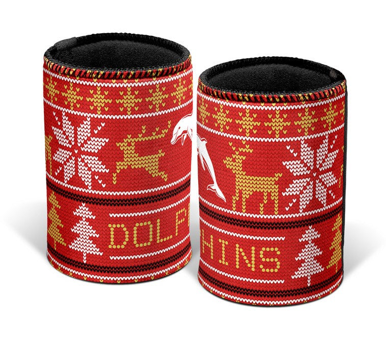 Dolphins Christmas Can Cooler