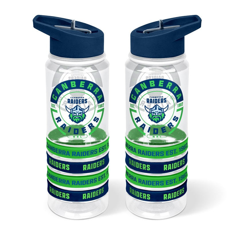 Canberra Raiders Clear Drink Bottle With Bands
