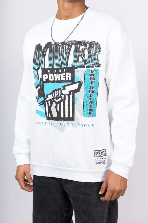Port Adelaide Power Brush Off Crew Jumper