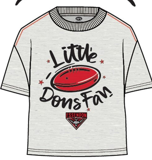 Essendon Bombers Baby Tee (White Marle)