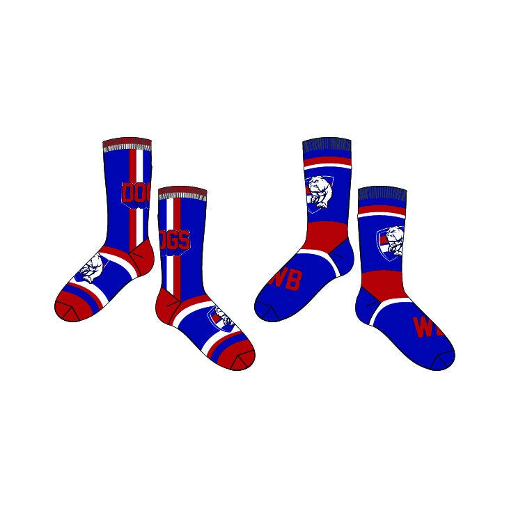 Western Bulldogs Socks - Pack Of 2
