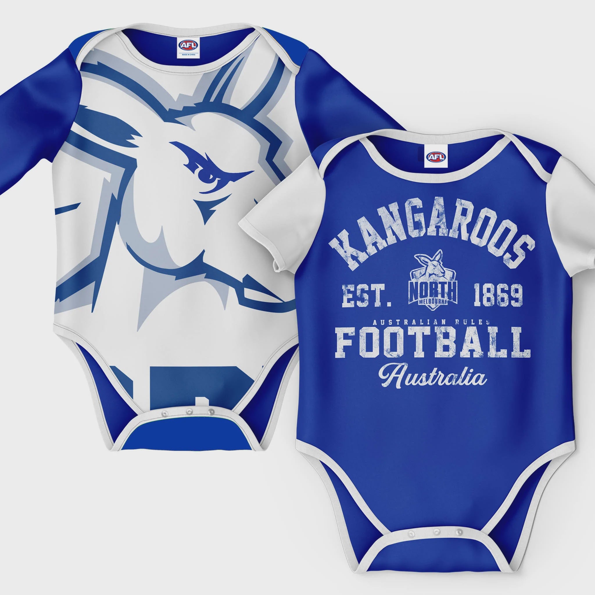 North Melbourne Kangaroos 2pc Baby Romper Set