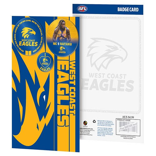 West Coast Eagles 3 Badge Card