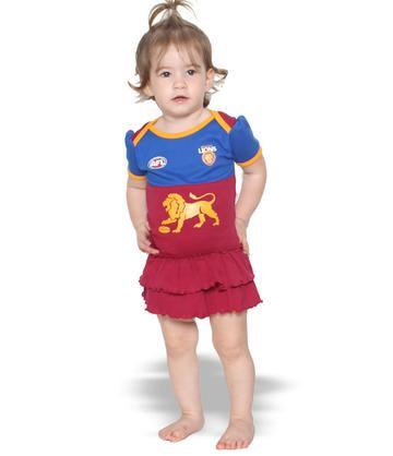 Brisbane Lions Baby Girls Footysuit