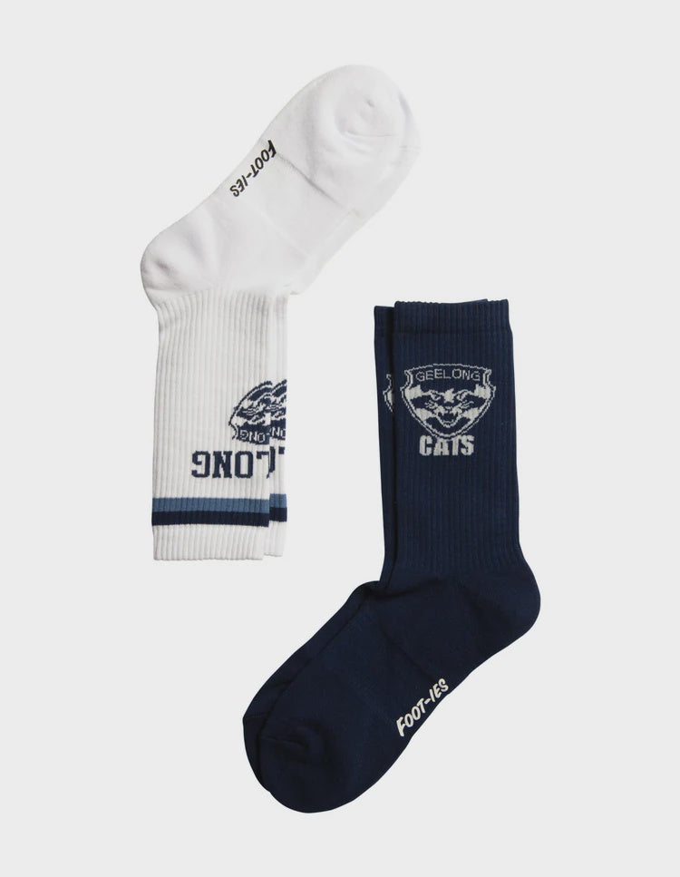 Geelong Cats Crew Socks - 2 Pack
